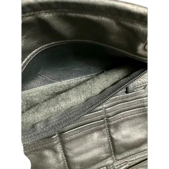 Vintage Leather Clutch Soft Supple Rain Guarded Black - Picture 7 of 15